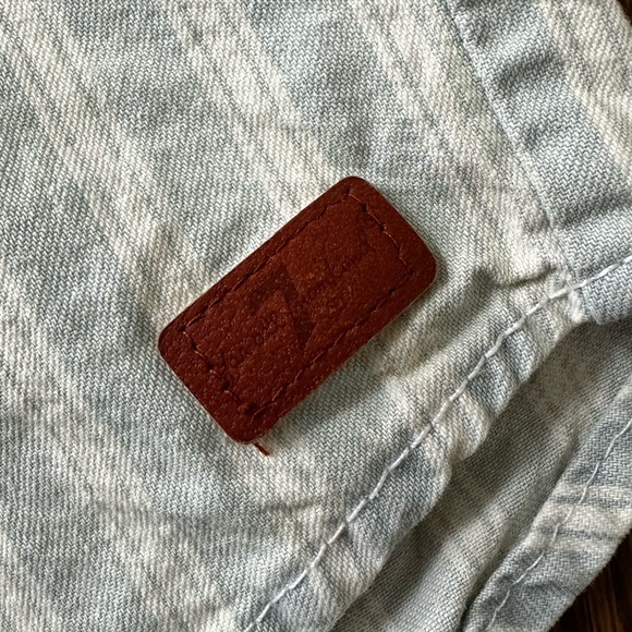 7 For All Mankind short sleeve striped button down shirt, size 18M - Picture 4 of 6